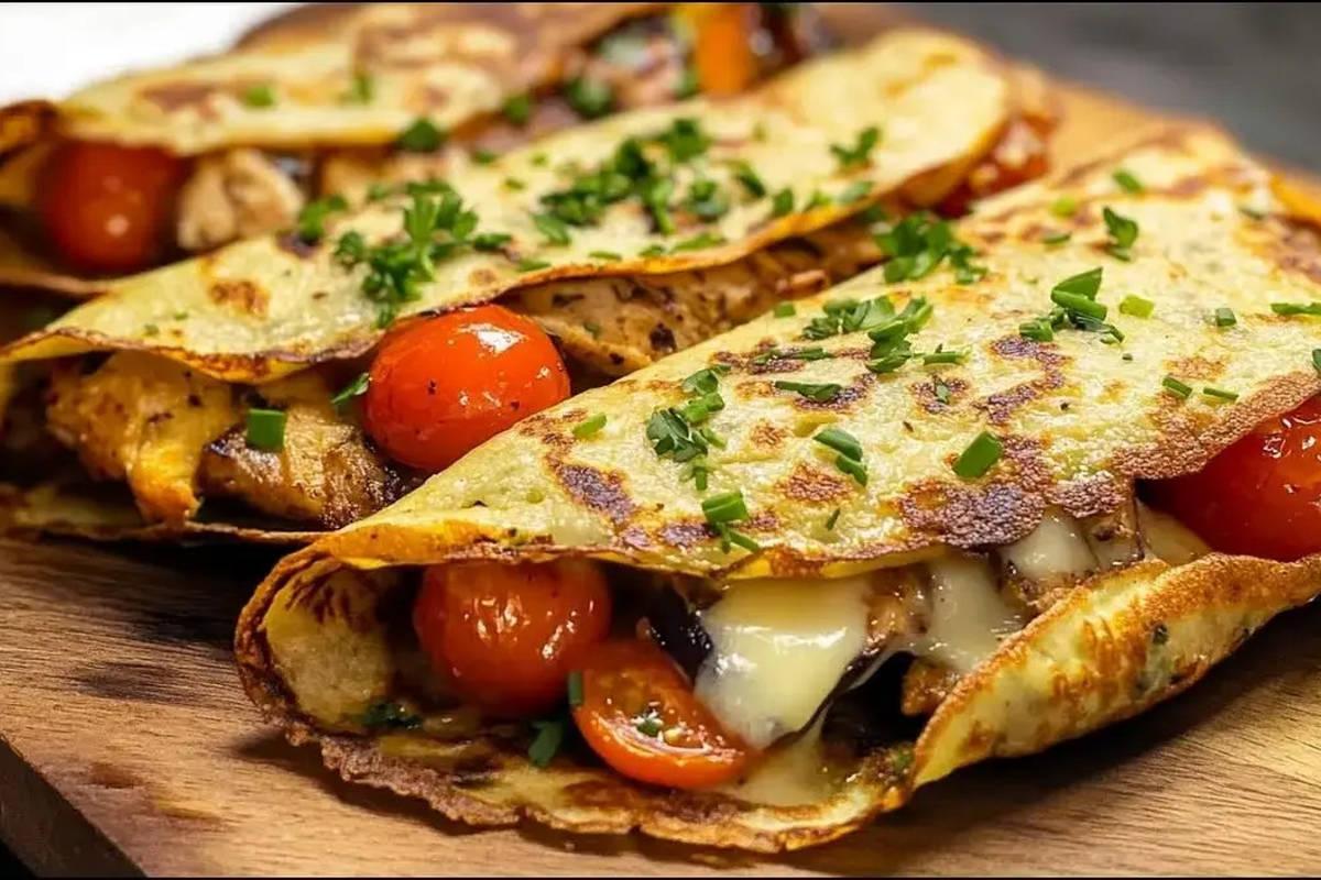 طرز تهیه کرپ بادمجان با مرغ و گوجه گیلاسی توسط آشپز ایتالیایی + ویدئو