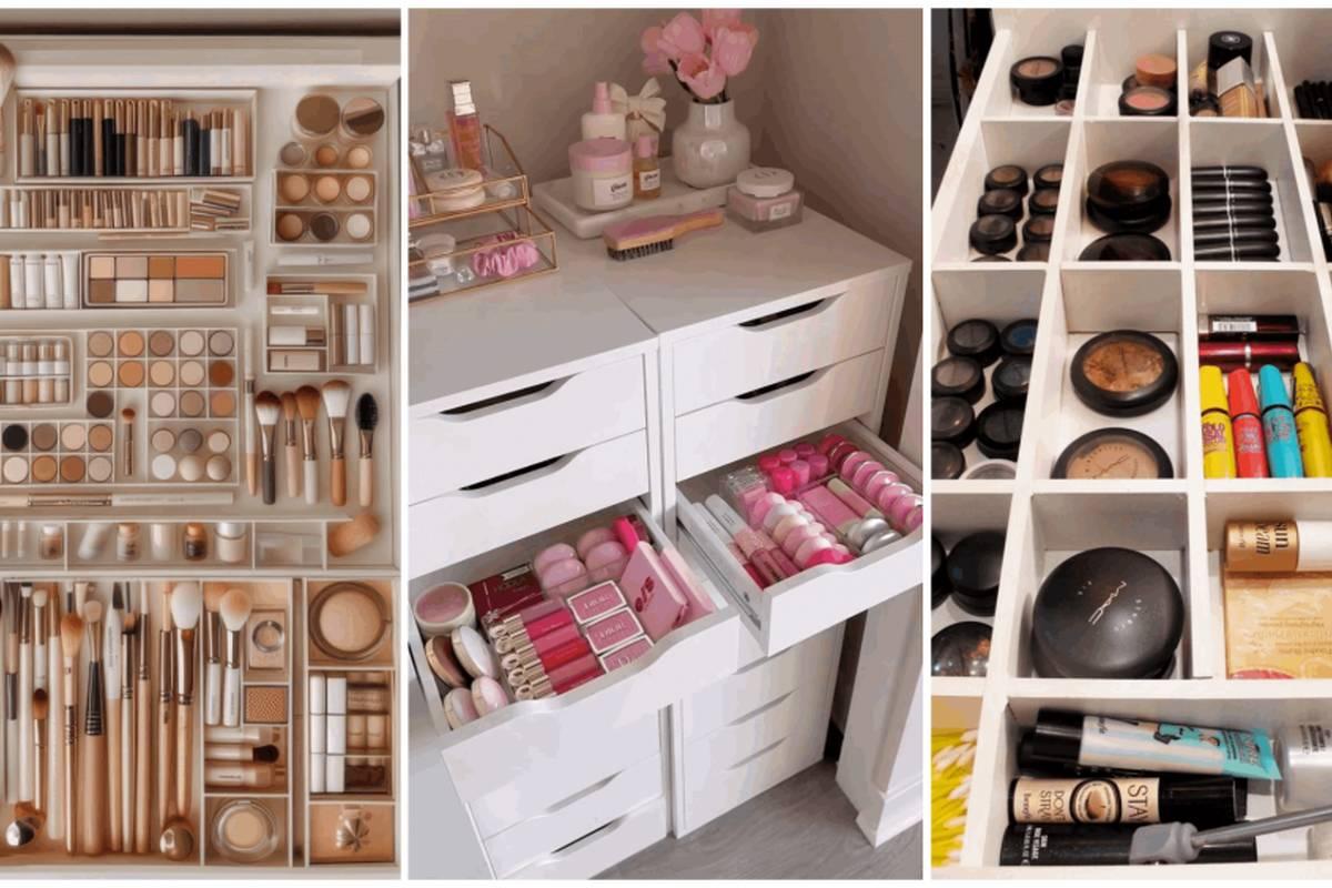ترفندهای چیدمان لوازم آرایش در کشو عروس |  ایده‌های زیبا و کاربردی برای کشوهایی منظم