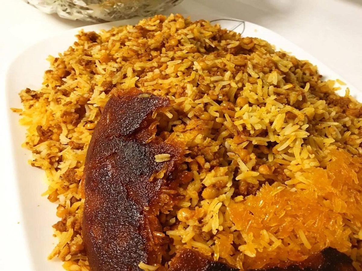 دستور پخت قیمه شاه عباسی | طرز تهیه قیمت لاپلو با گوشت قیمه ریزه