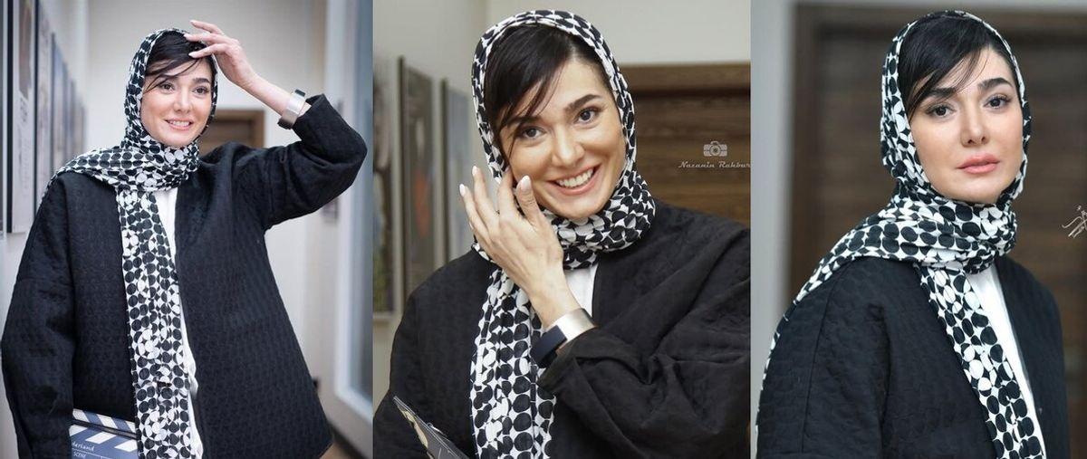 چهره واقعی مینا وحید در خیابانهای شیراز استایلی مینیمال با ترکیب پافر و اسلش